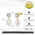 925 Sterling Silver Cubic Zirconia Cultured Freshwater Pearl Drop Stud Earrings 5
