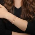 Natural Rice Shape Baroque Freshwater Pearl Bracelet, 925 Silver Adjustable Chain, Pink Pearl 3