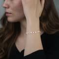 Elegant White Pink Mixed Color Pearl Bracelet, 925 Silver Baroque Freshwater Pearl 3
