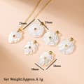 Design Natural Gemstone Shell and Zircon Flower and Leaf 18K Gold Plated Pendant Necklace for Weddings Parties 3