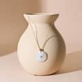 Design Natural Gemstone Shell and Zircon Flower and Leaf 18K Gold Plated Pendant Necklace for Weddings Parties 4