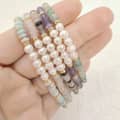 High-End Summer Colored Abacus Beads Natural Stone Bracelets Cultured Freshwater Pearl Bracelets 1