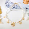 Summer Beach Gold Shell Bowknot Heart Necklace Simple Fashion Sealife Pearl Holiday Jewelry Set 2