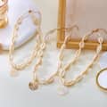 Handmade Simple Gold Shell Pearl Pendant Necklace Fashion Summer Beach Hand-Woven Sea Conch Necklace 2