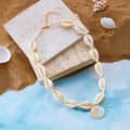 Handmade Simple Gold Shell Pearl Pendant Necklace Fashion Summer Beach Hand-Woven Sea Conch Necklace 4