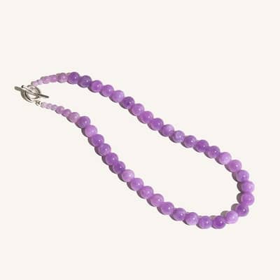 French Lavender Amethyst Necklace Gradient Elegant Retro Purple Jade Necklace detail 5