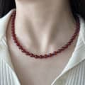 Sweet Cool Natural Stone Necklace Agate Opal Beaded Chinese Style Light Luxury Clavicle Chain 2