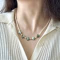 Sweet Cool Natural Stone Necklace Agate Opal Beaded Chinese Style Light Luxury Clavicle Chain 3