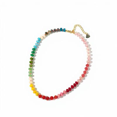 Summer Natural Stone Necklace Handmade Beaded Clavicle Chain Fashion Jewelry All-match detail 5
