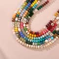 Colorful Pastel Rainbow Beaded Necklace Flower Beaded Necklace Summer Beach Jewelry 4