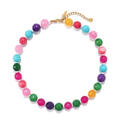 Unique Plastic Resin Beaded Necklace Fashion New Design Stacked Necklace Accessories with Rainbow Color detail 5