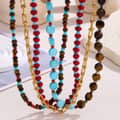 Original Retro Design Irregular Natural Stone Beaded Necklace Temperament Handmade Chain All-match 1