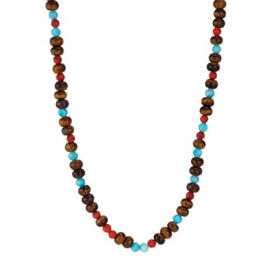 Original Retro Design Irregular Natural Stone Beaded Necklace Temperament Handmade Chain All-match detail 5