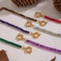 Retro Palace Style Natural Stone Beaded Necklace Stainless Steel Waterproof Sailor Buckle Pendant Non-fading 2