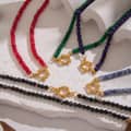 Retro Palace Style Natural Stone Beaded Necklace Stainless Steel Waterproof Sailor Buckle Pendant Non-fading 4