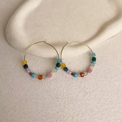 Beaded Natural Stone Freshwater Handmade Geometric Trendy Fashion Necklace detail 2