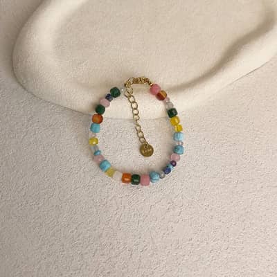Beaded Natural Stone Freshwater Handmade Geometric Trendy Fashion Necklace detail 3