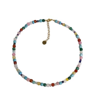 Beaded Natural Stone Freshwater Handmade Geometric Trendy Fashion Necklace detail 5
