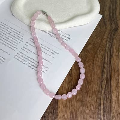 Banquet Accessory Natural Stone Fresh and Natural Sweet Simple Romantic Crystal Cute Necklace detail 2