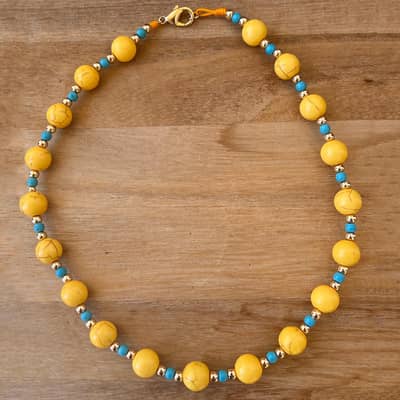 Bohemia Dopamine Beaded Necklace, Natural Stone detail 1