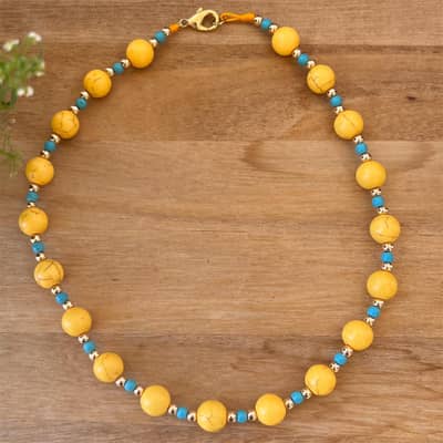 Bohemia Dopamine Beaded Necklace, Natural Stone detail 2