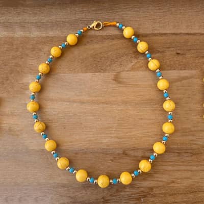 Bohemia Dopamine Beaded Necklace, Natural Stone detail 3