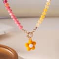 Multi Pendant Necklace Flower Charms Fashion Beaded Bohemia Style Necklace 1
