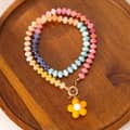Multi Pendant Necklace Flower Charms Fashion Beaded Bohemia Style Necklace 2
