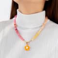 Multi Pendant Necklace Flower Charms Fashion Beaded Bohemia Style Necklace 5
