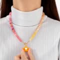 Multi Pendant Necklace Flower Charms Fashion Beaded Bohemia Style Necklace 6