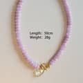 Pastel Rainbow Beaded Flower Necklace, Natural Stone Charm 4
