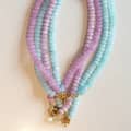 Pastel Rainbow Beaded Flower Necklace, Natural Stone Charm 5