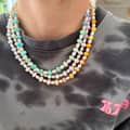 Colorful Natural Stone Beaded Stainless Steel Choker Necklace 1