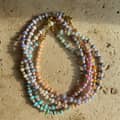 Colorful Natural Stone Beaded Stainless Steel Choker Necklace 5
