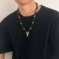 Summer Surfer Coconut Shell Wood Beaded Necklace Fashion Acrylic Shark Tooth Pendant Men's Hip-Hop Ocean Sealife Jewelry 2