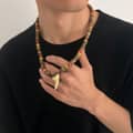 Summer Surfer Coconut Shell Wood Beaded Necklace Fashion Acrylic Shark Tooth Pendant Men's Hip-Hop Ocean Sealife Jewelry 3