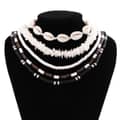 Bohemian 5pcs Set Seashell Wooden Coconut Bead Necklace Accessory Men's Trendy Hip-Hop Puka Chips Ocean Beach Choker Chain 4