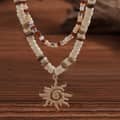 Simple Fashion Handmade Seed Bead Choker Trendy Ivory Wood Coconut Necklace With Gold Sun Charm Summer Men's Hip-Hop Jewelry 6