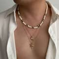 Fashion Handmade Wood Coconut Beaded Choker Jewelry With Gold Plated Seashell Tree Pendant Necklace Summer Holiday 1