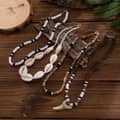 Bohemia 5pcs Set Wooden Coconut Beaded Statement Necklace Fashion Seashell Shark Tooth Pendant Sealife Necklace Men 6