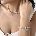 Summer Beach Sealife Ocean Series Cowrie Pearl Seashell Conch Beaded Necklace and Bracelet Set 4