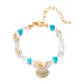 Gold+Blue Shell-2 Bracelet