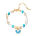 Gold+Blue Shell-3 Bracelet