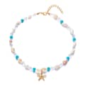 Gold+Blue Starfish Necklace