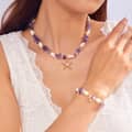 Natural Amethyst Rose Quartz Cowrie Beaded Choker Sweet Conch Shell With Gold Starfish Charm Bracelet Anklet 2