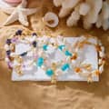 Natural Amethyst Rose Quartz Cowrie Beaded Choker Sweet Conch Shell With Gold Starfish Charm Bracelet Anklet 4