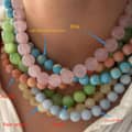 Natural Stone Bead Necklace 8-10mm Round, PVD Stainless Steel 4