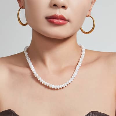 French Natural Shell Beaded Necklace Bracelet Set Waterproof Stainless Steel Summer Jewelry detail 3
