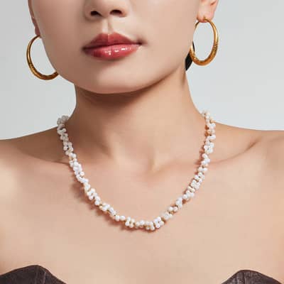 French Natural Shell Beaded Necklace Bracelet Set Waterproof Stainless Steel Summer Jewelry detail 4