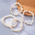 French Natural Shell Beaded Necklace Bracelet Set Waterproof Stainless Steel Summer Jewelry 5